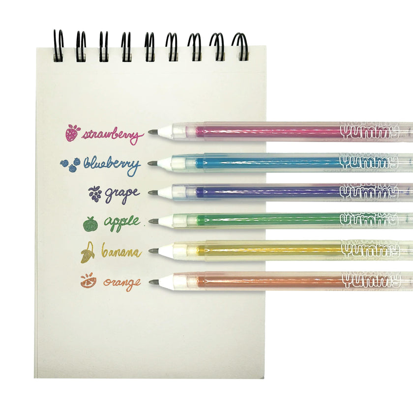 Yummy Yummy Scented Gel Pens - Metallic - Set of 6