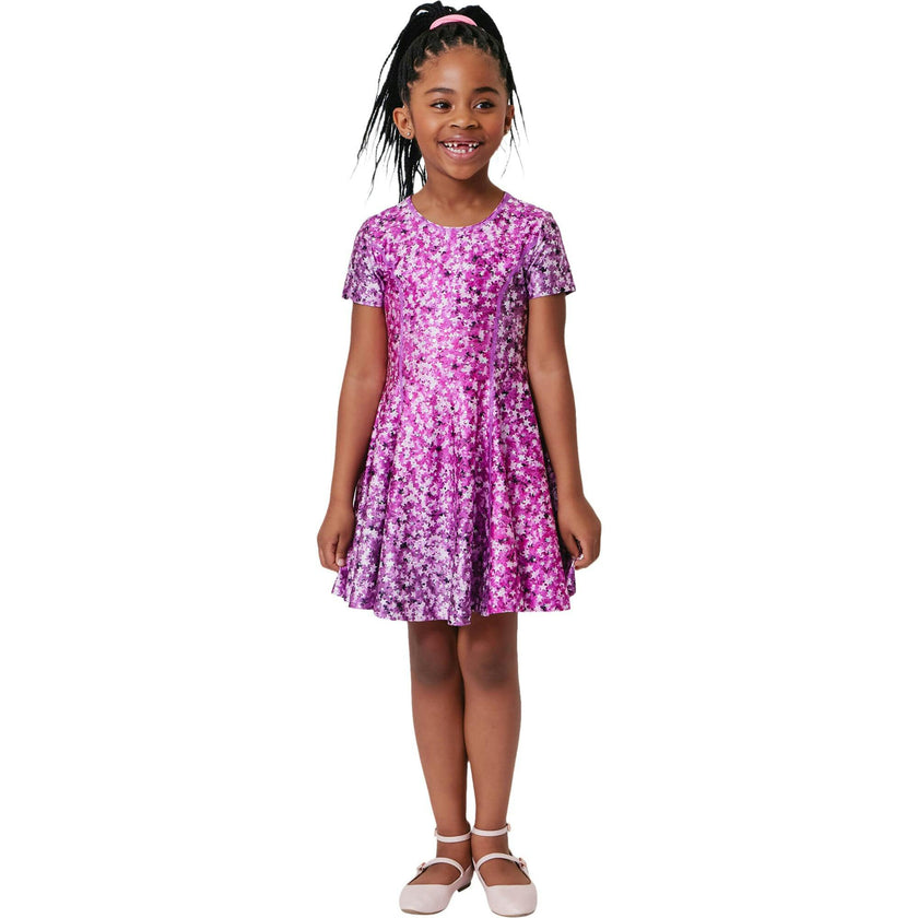 Girls Cap Sleeve Skater Dress