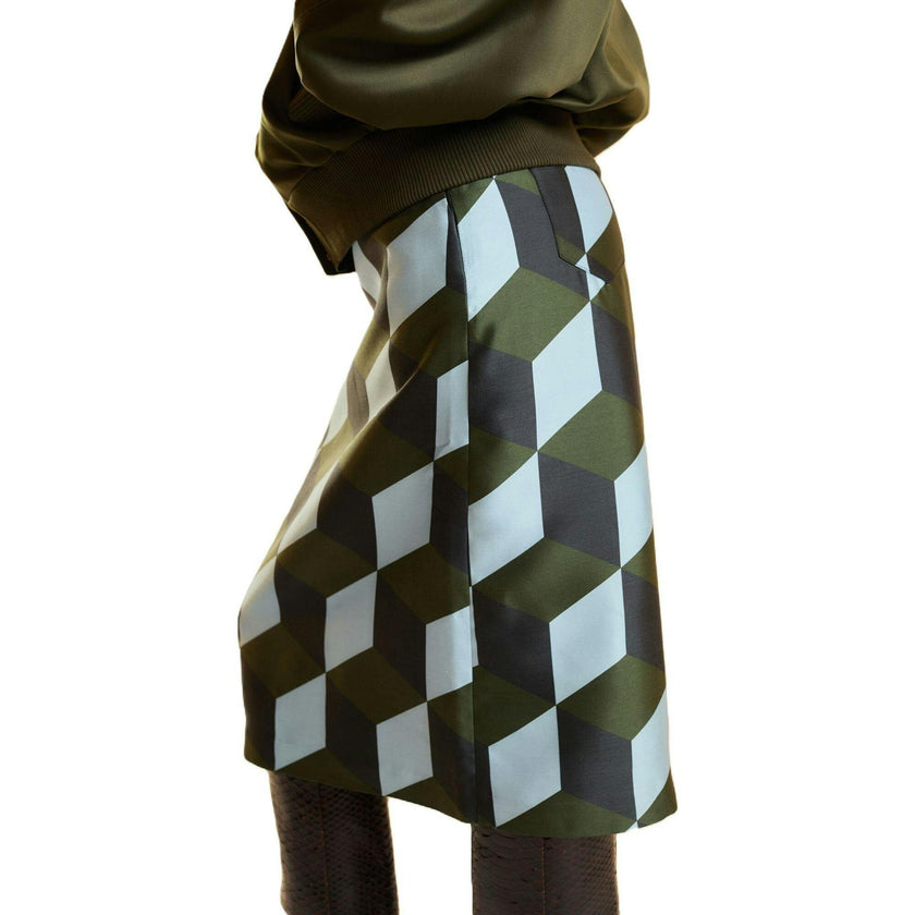 Art Deco Silk Wool Skirt
