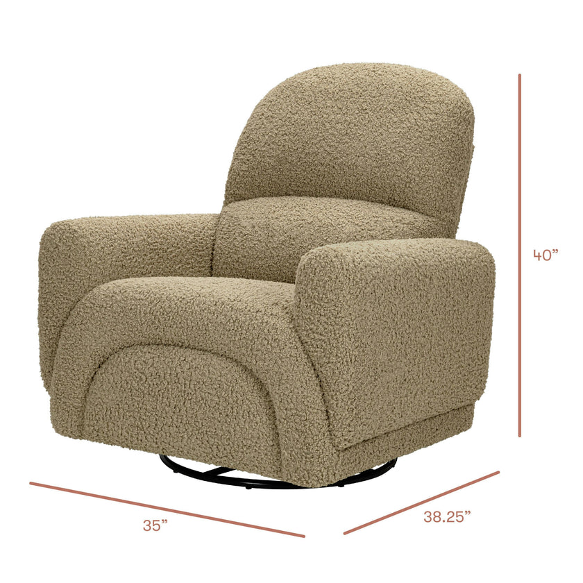 Babyletto Rainbow Recliner and Swivel Glider in Teddy Loop