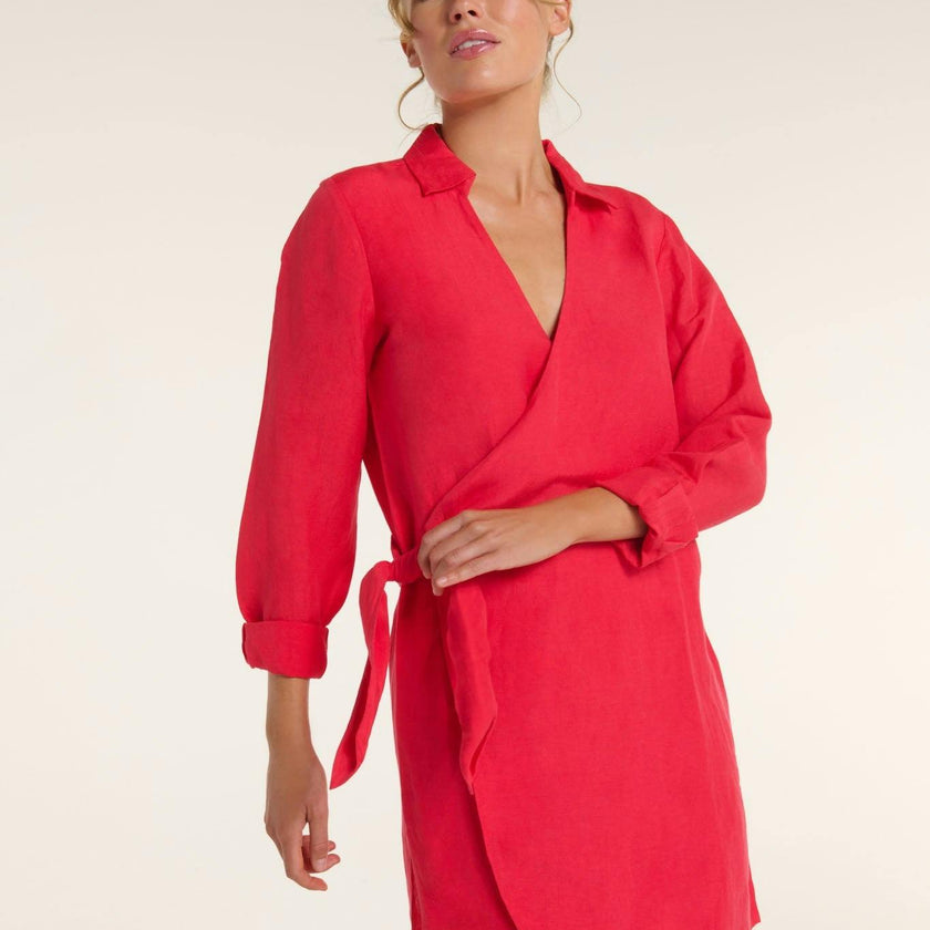 Isla Wrap Dress in Teaberry