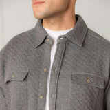 Men's Long Sleeve Quilted Shirt Jacket, Grey