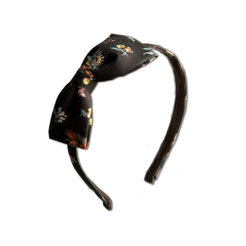 Liberty of London Bow Headband, Brown Floral