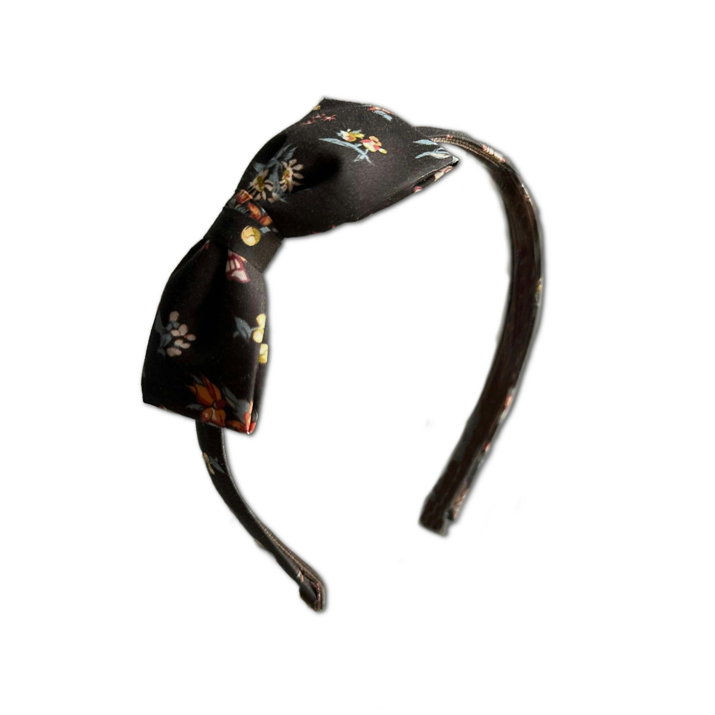 Liberty of London Bow Headband, Brown Floral