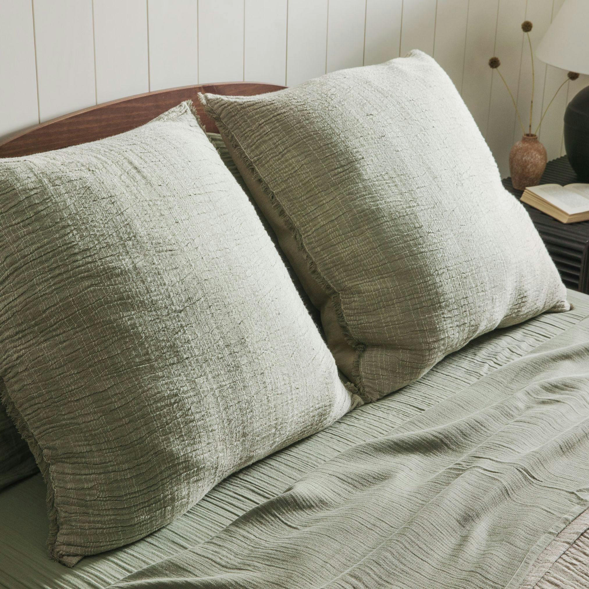 Sage Fringe Euro Sham Set