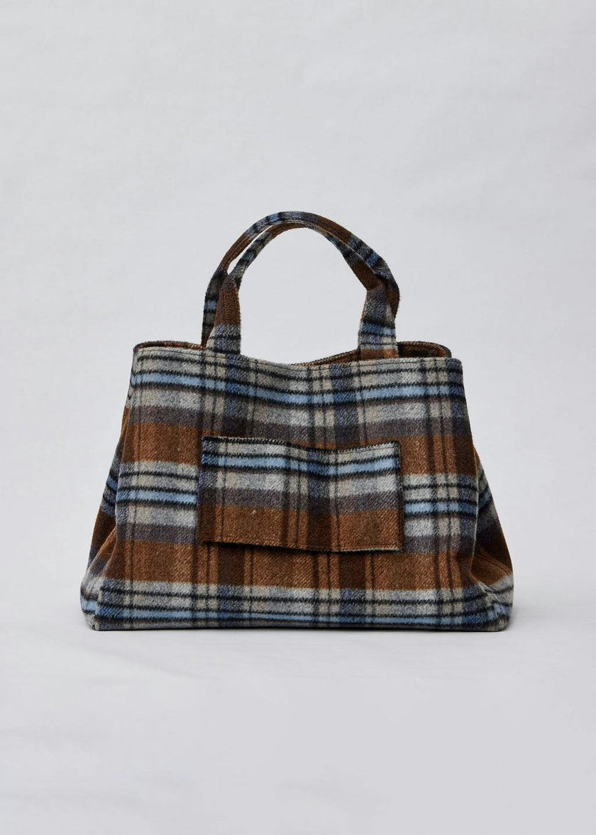 Plaid Airplane Tote