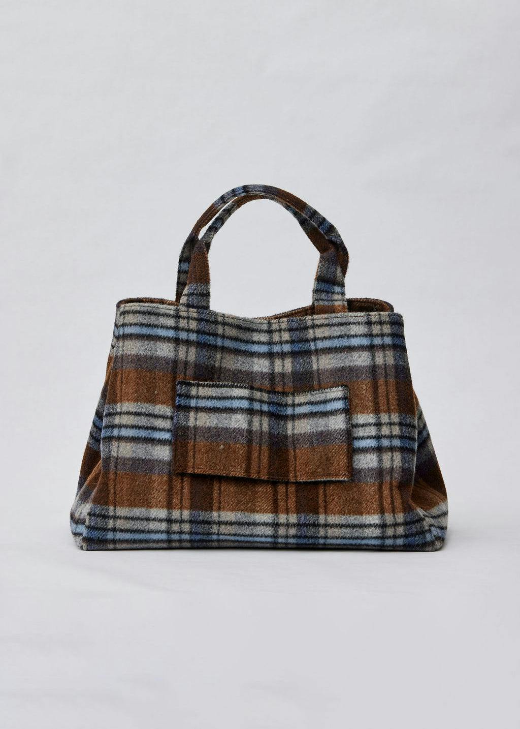 Plaid Airplane Tote