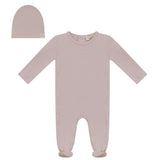 Puff Print Snap Front Cotton Romper and Hat Two Piece Set