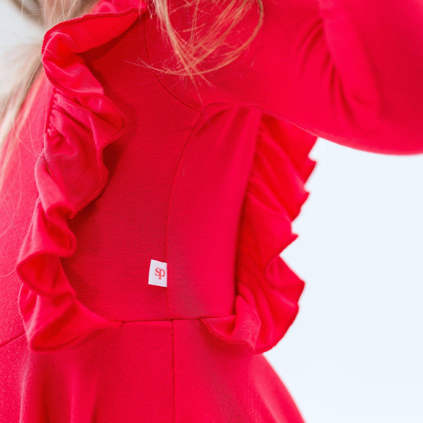 Long Sleeve Ruffle Twirl Dress