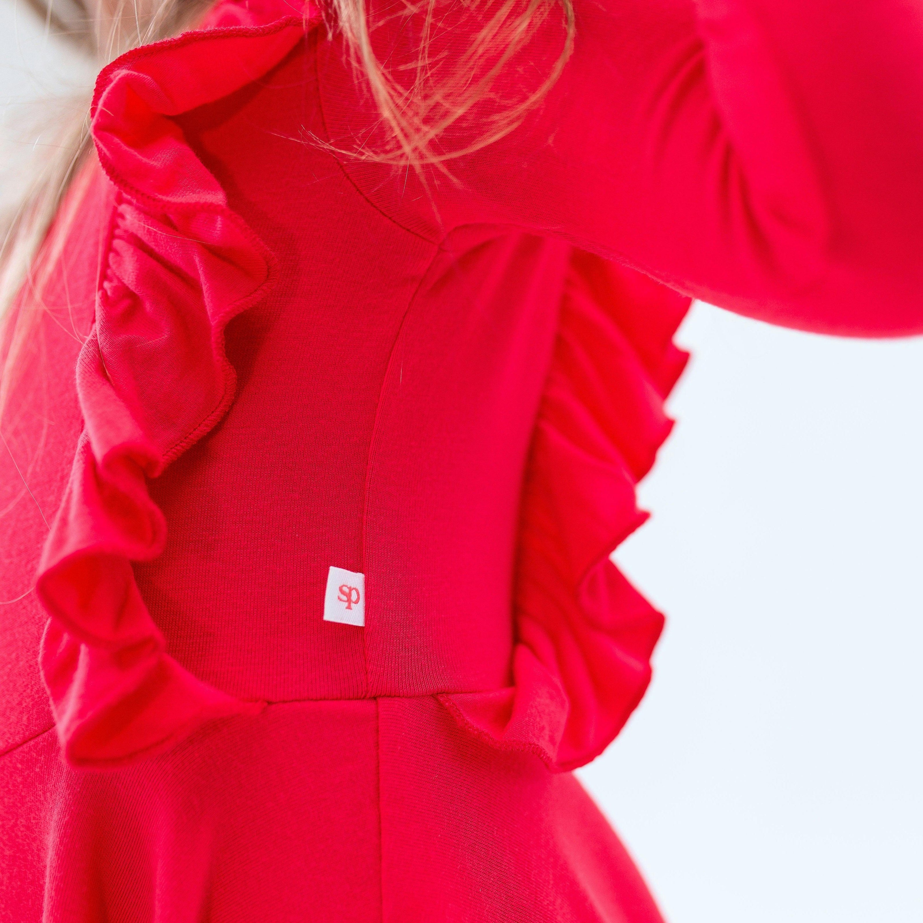 Long Sleeve Ruffle Twirl Dress