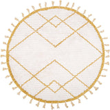 Come Braided Tassel Round Rug