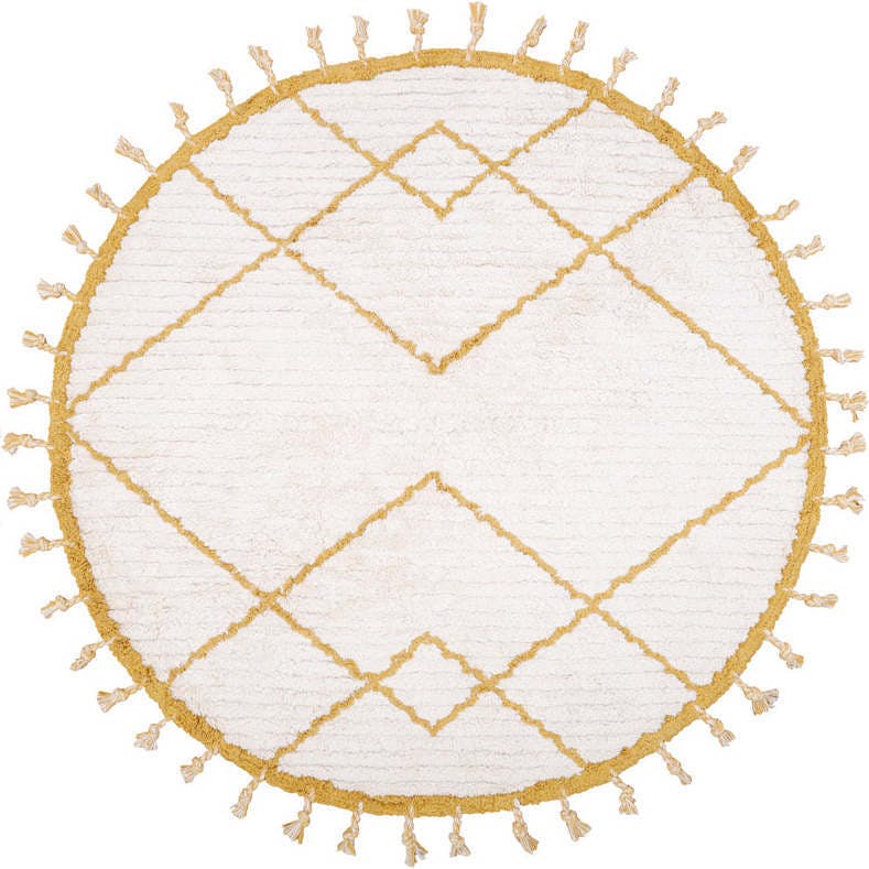 Come Braided Tassel Round Rug
