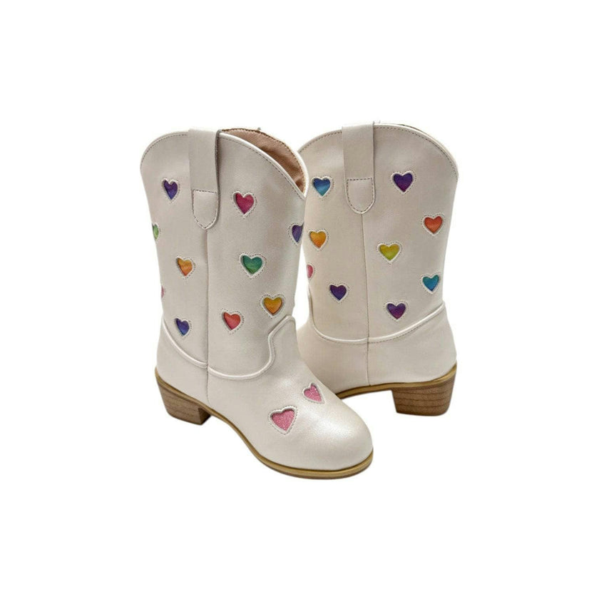 Pastel Ombre Hearts Cowgirl Boots