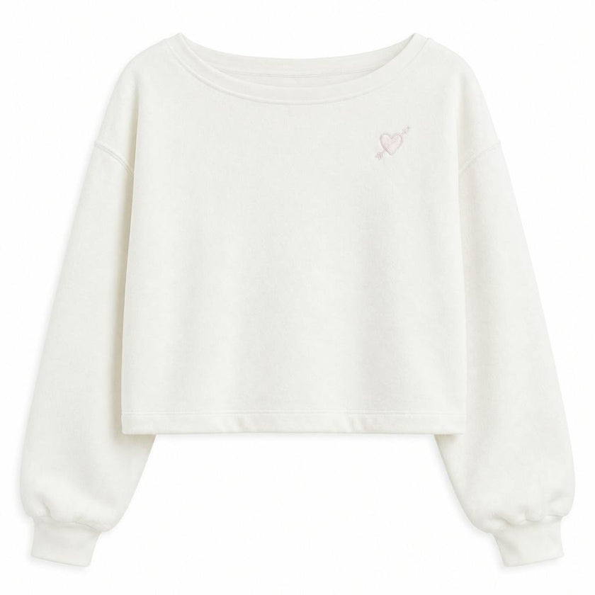 Hailey White With Heart & Harrow Terry Sweatshirt