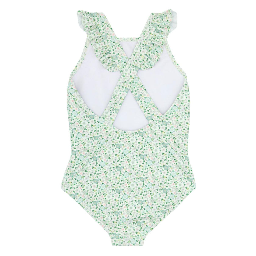 girls sea marsh floral crossover one piece