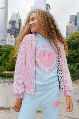 Pretty in Pink Sequin Bomber