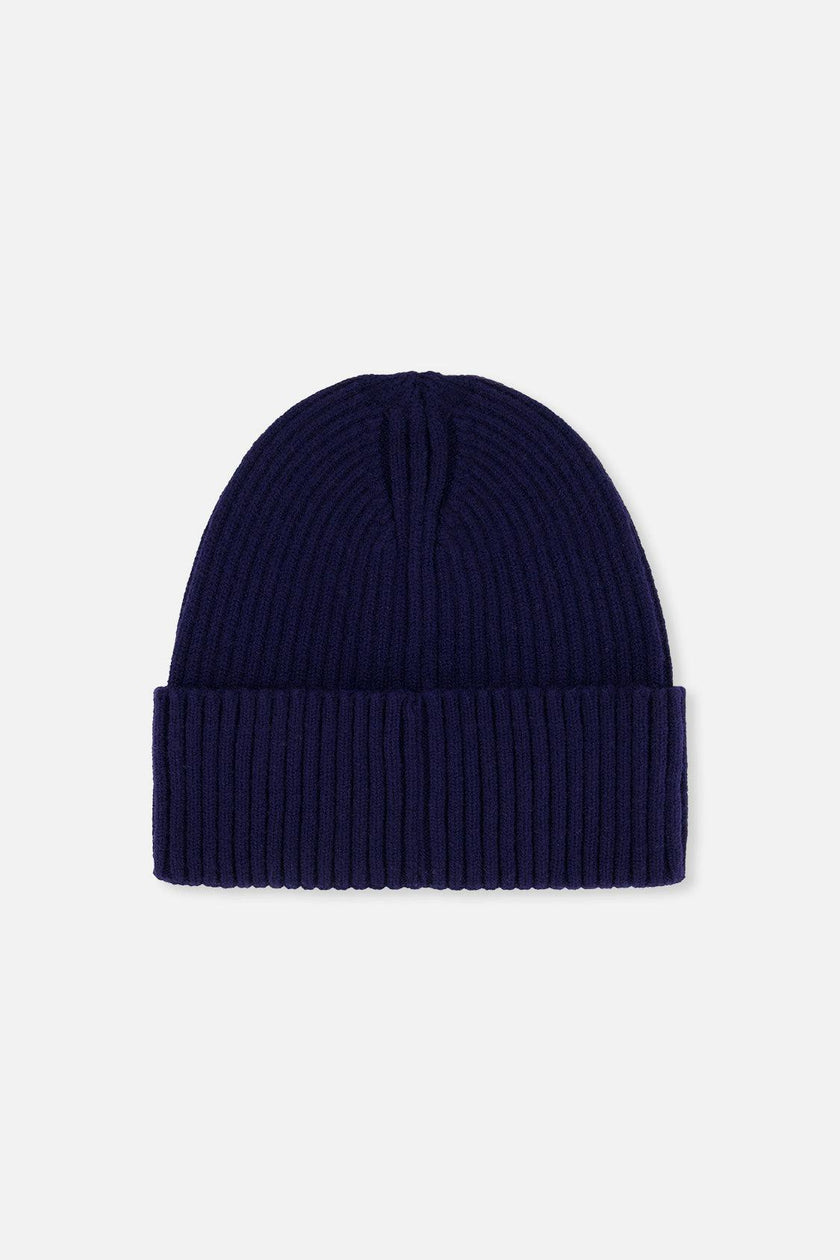 Ribbed Knit Hat Navy Blue