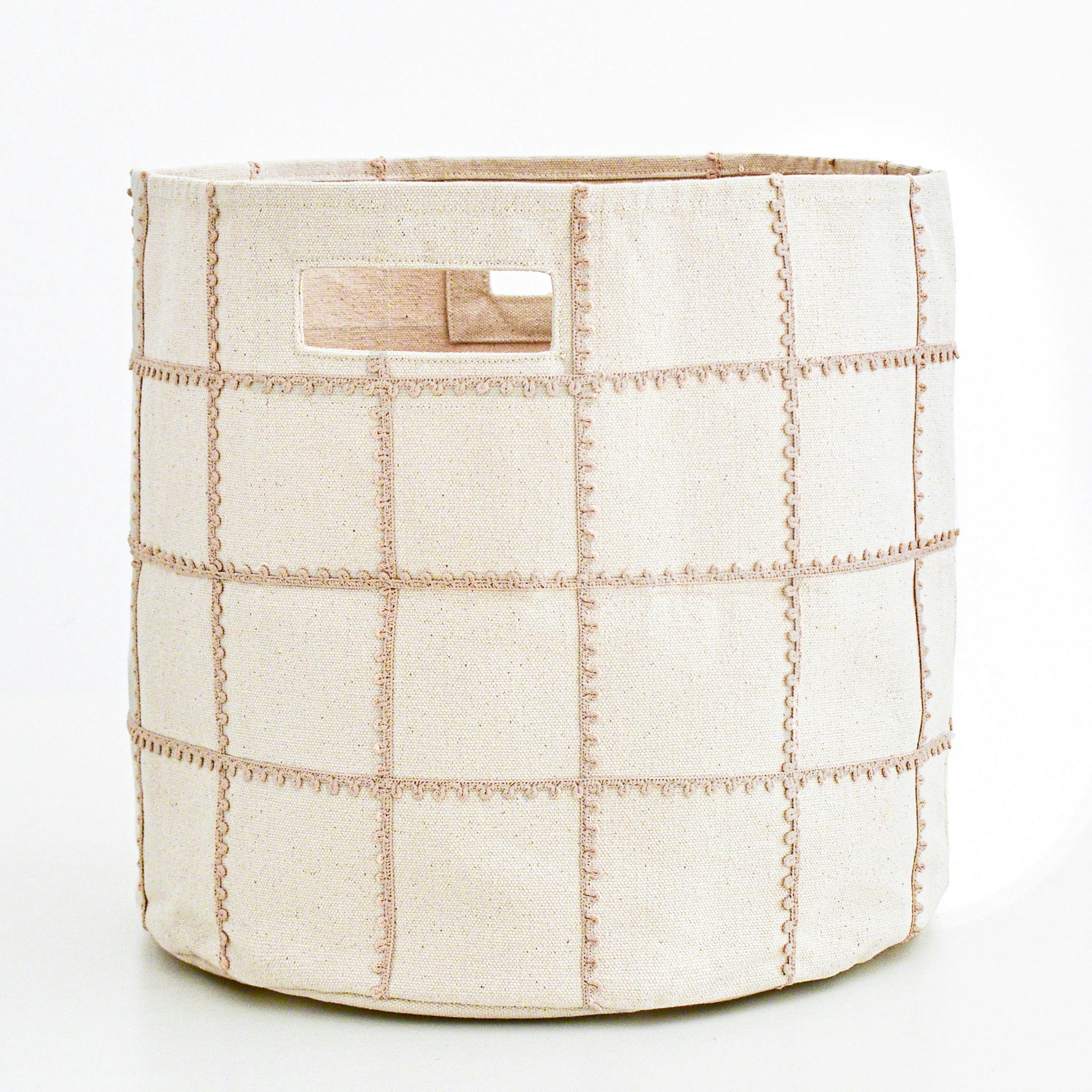 Handmade Canvas Storage Basket Lace