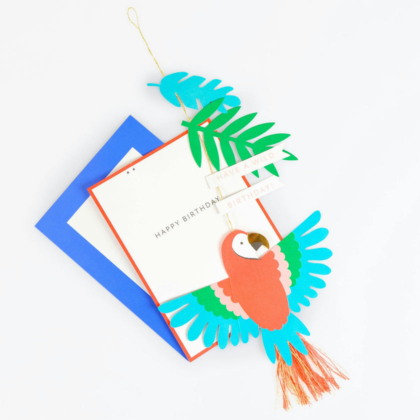 Parrot Decoration Birthday Card