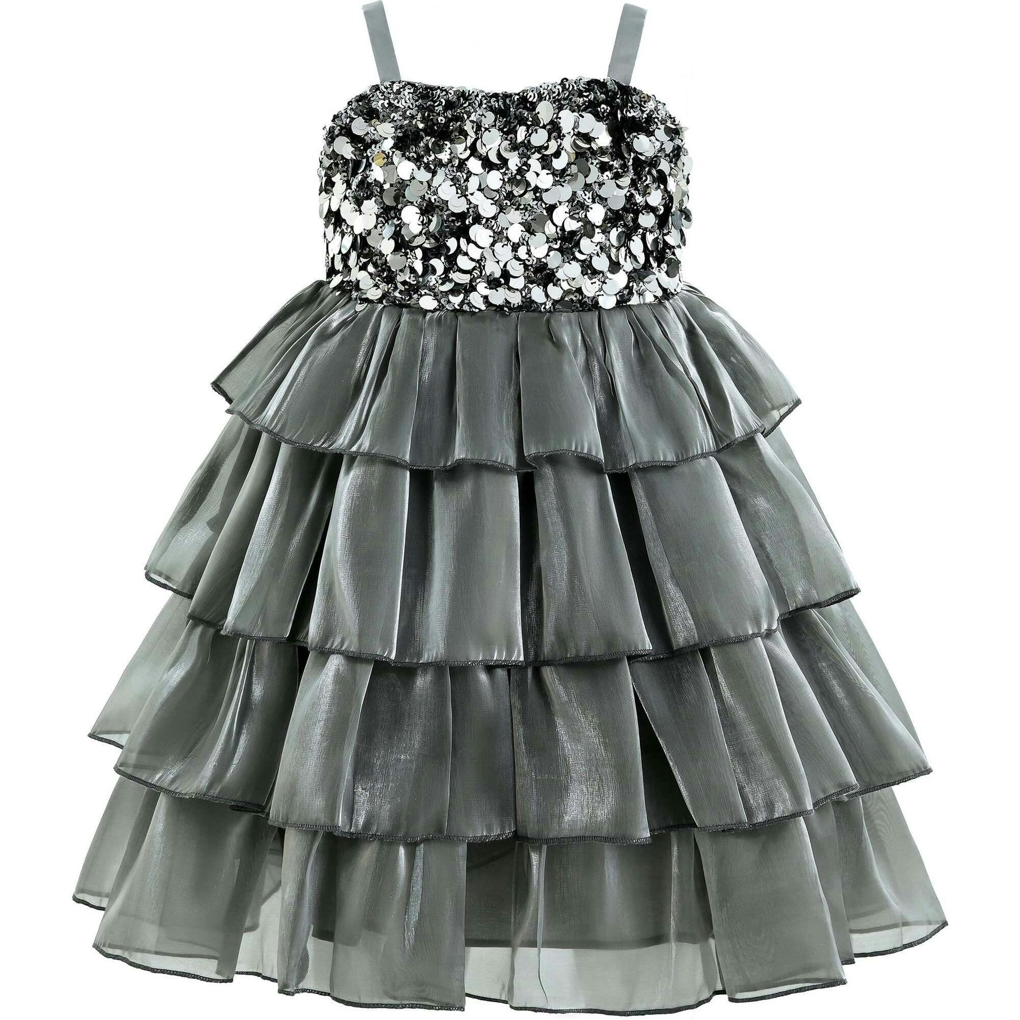 Layered Tulle Sequin Sleeveless Dress