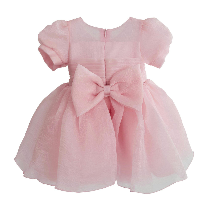 Pink Brixton Puff-Sleeve Party Dress