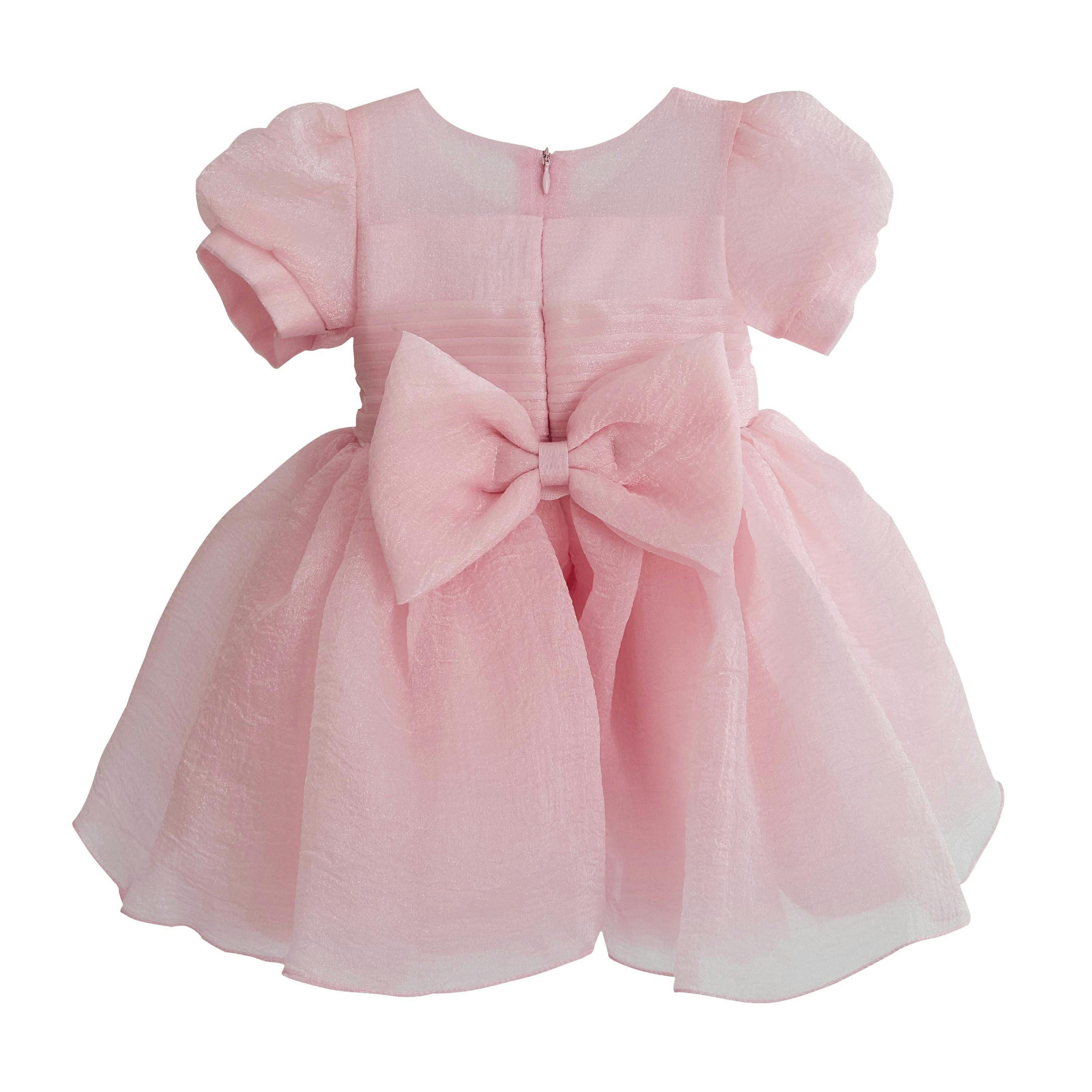 Pink Brixton Puff-Sleeve Party Dress
