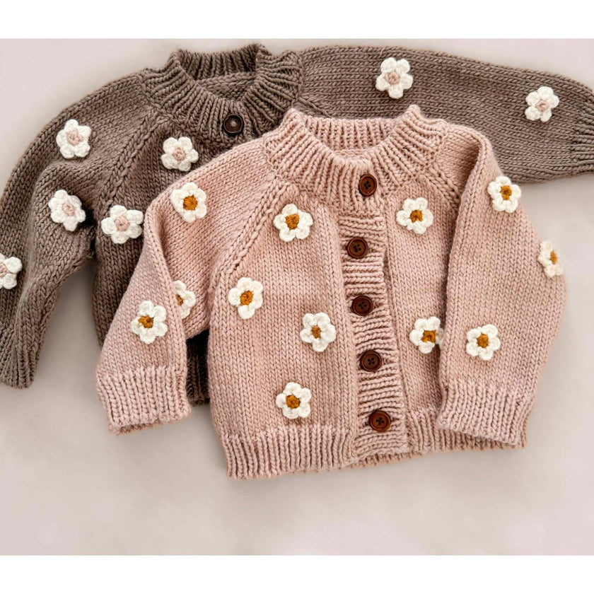 Flower Cardigan, Tan