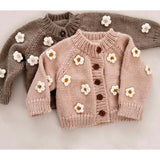 Flower Cardigan, Tan