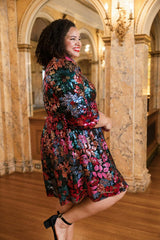Jewel Dress in Multicolor Bloom Sequin