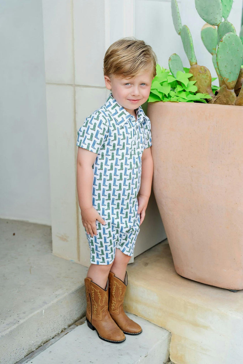 Tripp Boys' Polo Shortall Cowboy Boots