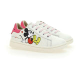 White Mickey Pink Tab Sneakers