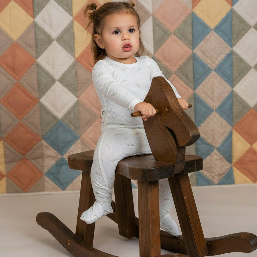 Mesh Print Onesie White/Blossom