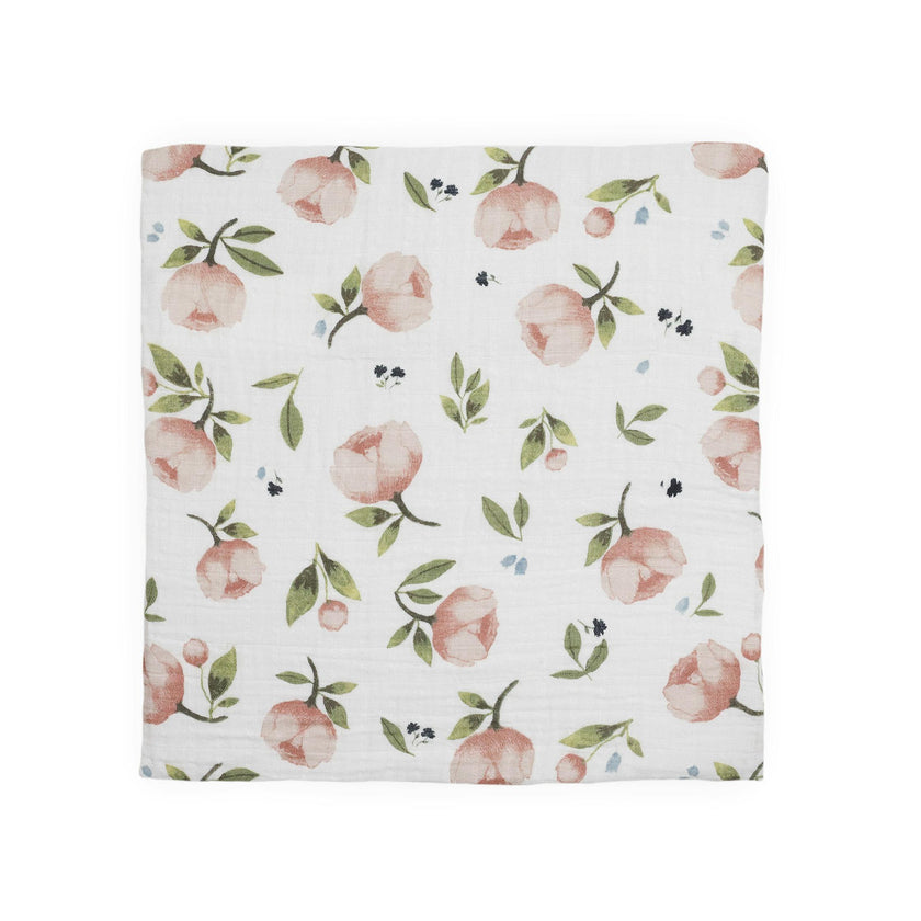 Organic Cotton Muslin Swaddle Blanket 2 Pack - Watercolor Floret