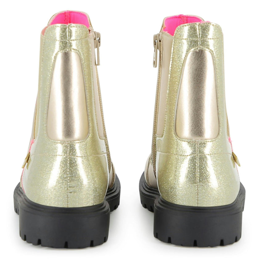 Metallic ankle boots