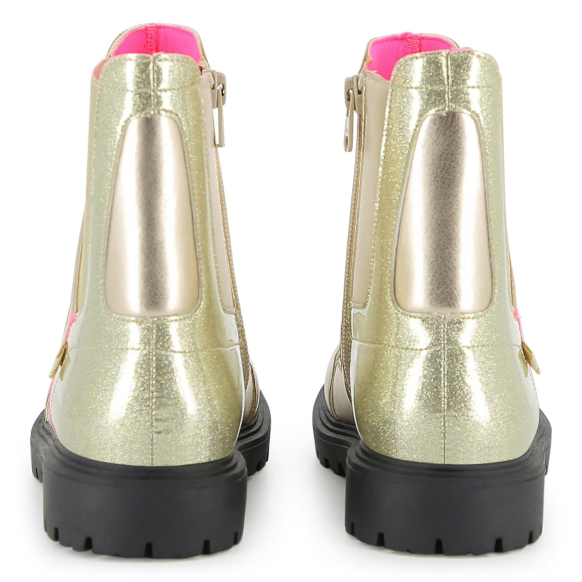 Metallic ankle boots