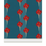 Papier peint ARBORESCENCE coloris Bleu persan