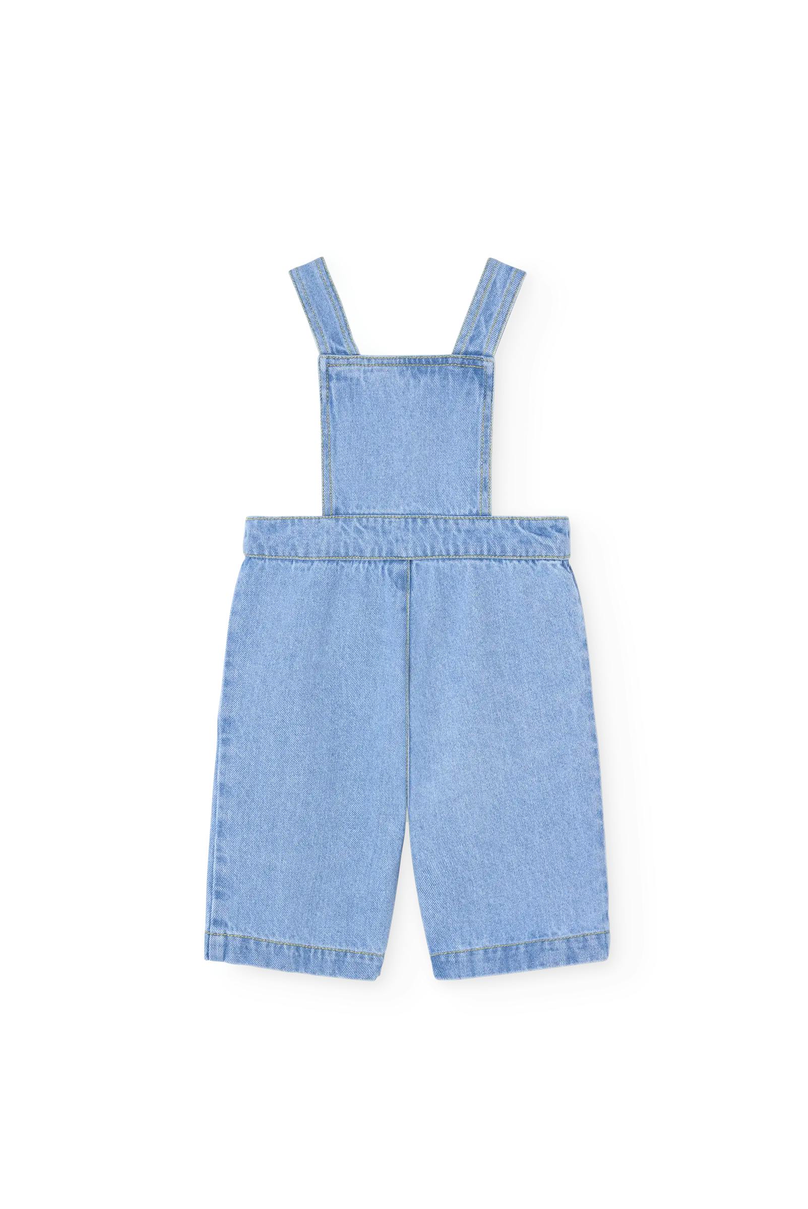 Soft Blue Catfish Denim Jumpsuit for baby