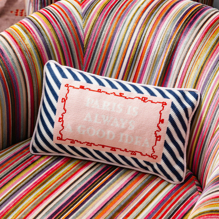 Paris Needlepoint Pillow
