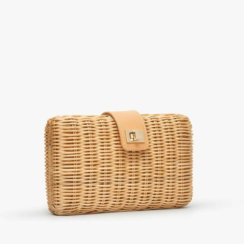 Women's Lou Wicker Clutch With Drop-In Chain Strap