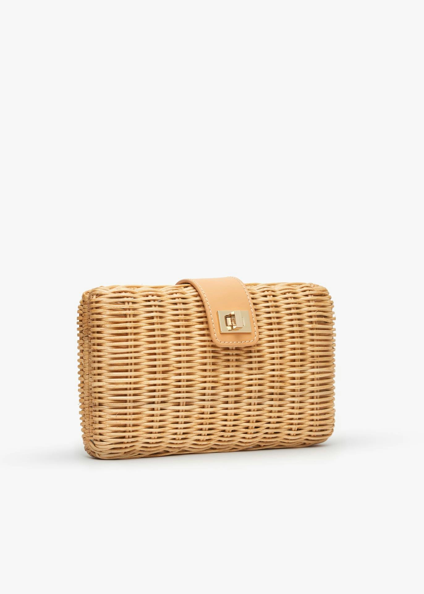 Women's Lou Wicker Clutch With Drop-In Chain Strap