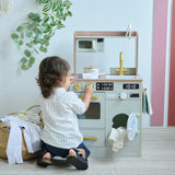 Teamson Kids Little Chef Lake Tahoe Wooden Play Kitchen - Washer & Mini Garden