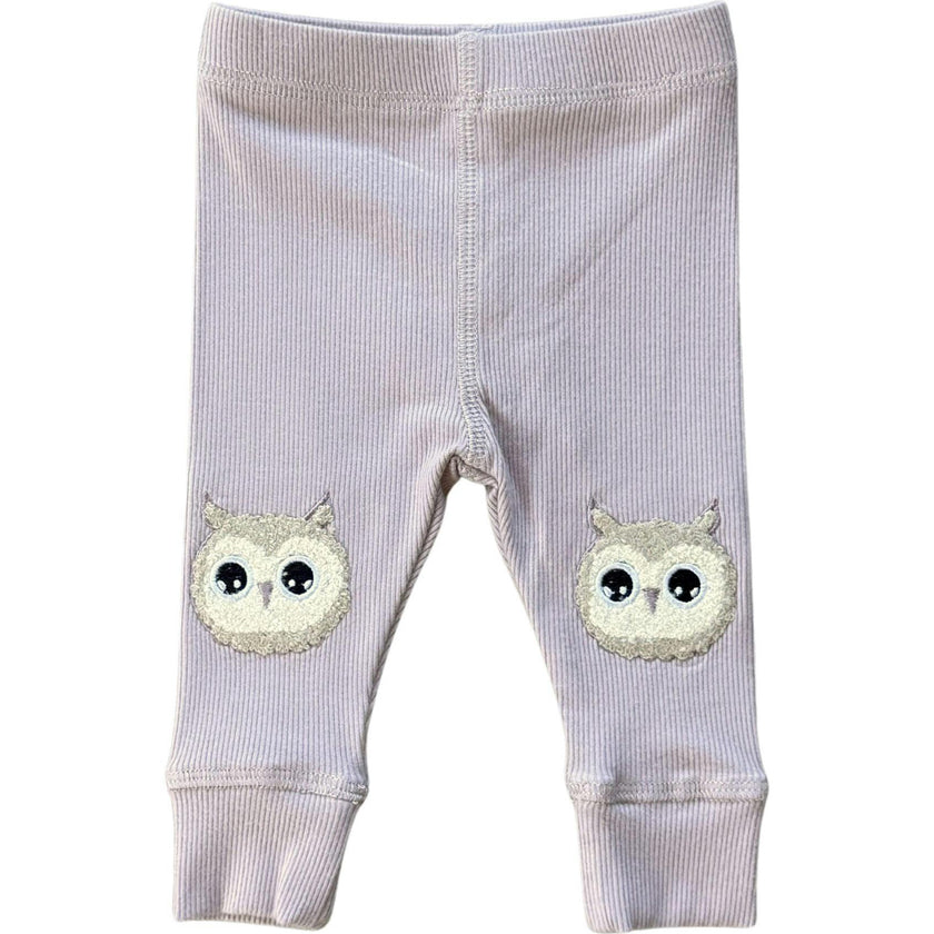 Baby Girl Patch Ribbed Leggings
