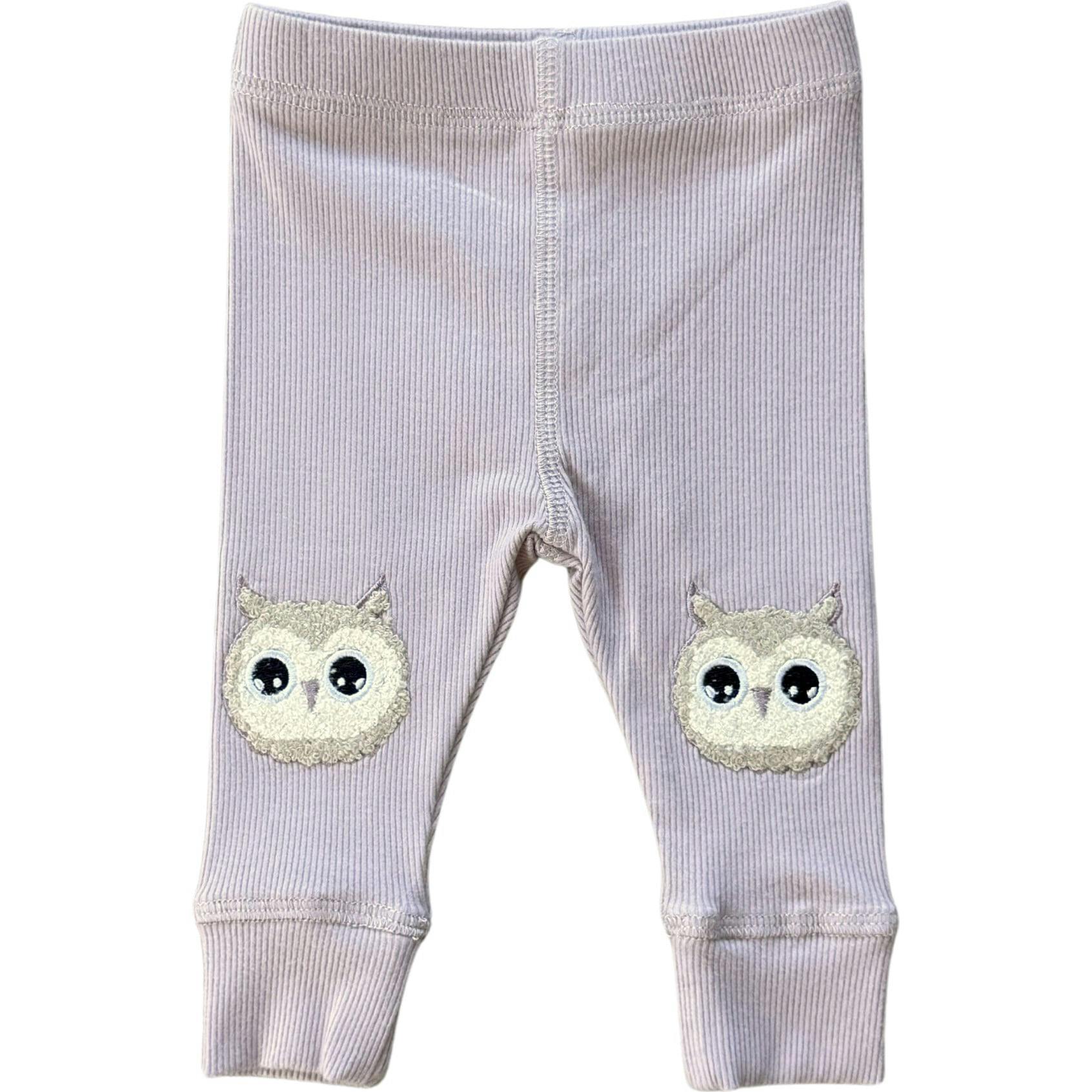 Baby Girl Patch Ribbed Leggings