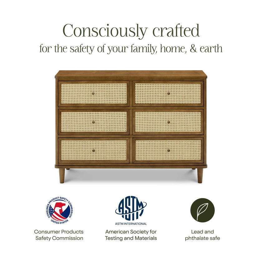 Namesake Marin with Cane 6 Drawer Assembled Dresser (49")