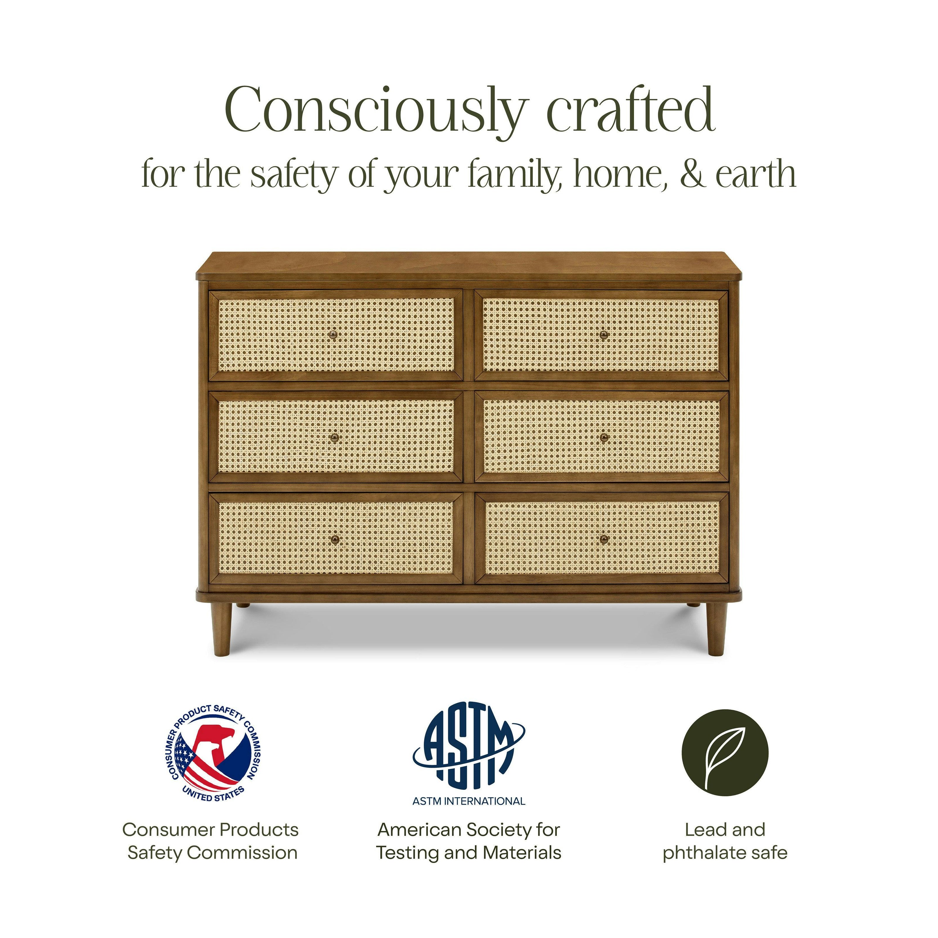 Namesake Marin with Cane 6 Drawer Assembled Dresser (49