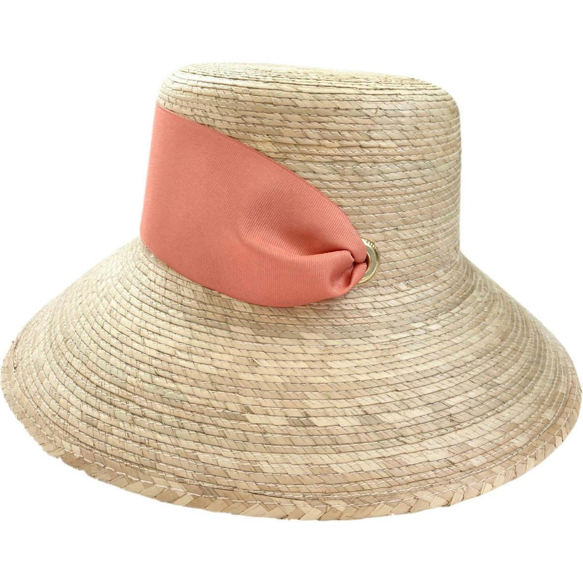 Clematis Bucket Hat (PreOrder Shipping June 15th) - Coral Wide & Short Grosgrain Ribbon