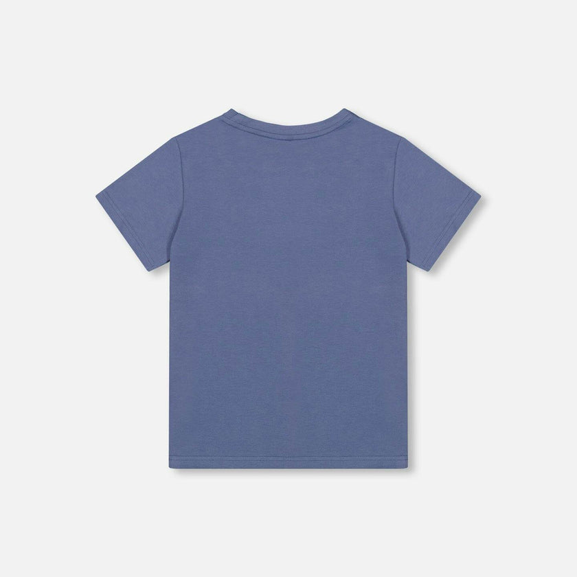 Organic Cotton Jersey T-Shirt Solid Blue