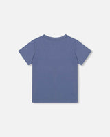 Organic Cotton Jersey T-Shirt Solid Blue