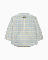 Baby Oscar Shirt in Pale Blue/Oatmeal Check