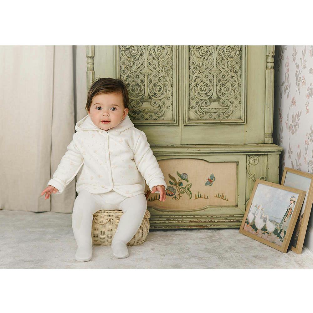 Scattered Blossoms Footie & Hat Set Barely Pink